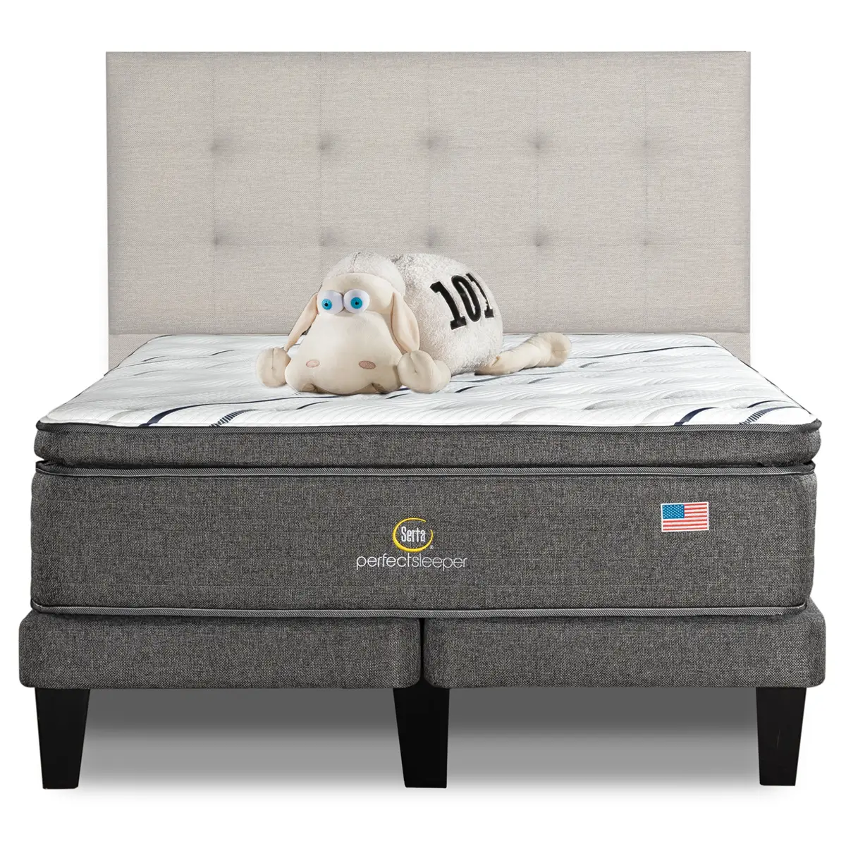 CAMA EUROPEA SERTA PERFECT SLEEP KING + RESPALDO TIGNES ARENA - 1