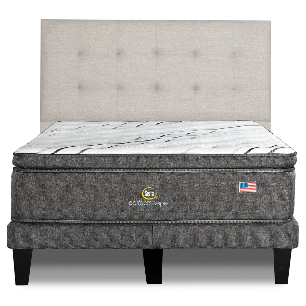 CAMA EUROPEA SERTA PERFECT SLEEP KING + RESPALDO TIGNES ARENA - 2
