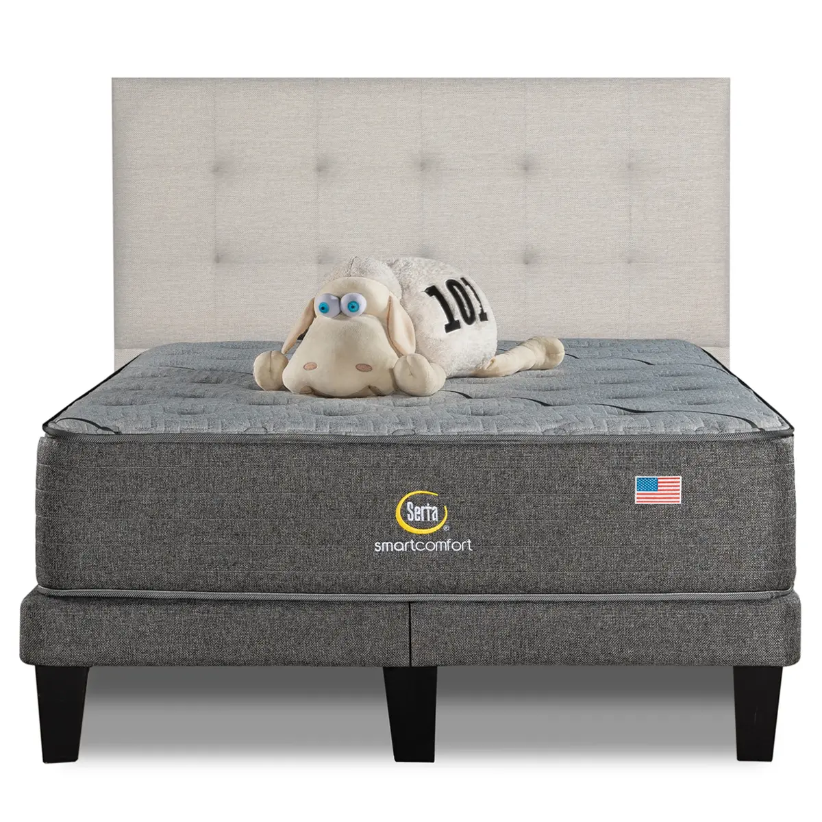 CAMA EUROPEA SERTA SMARTCOMFORT BD 2 PL + RESPALDO TIGNES ARENA - 1
