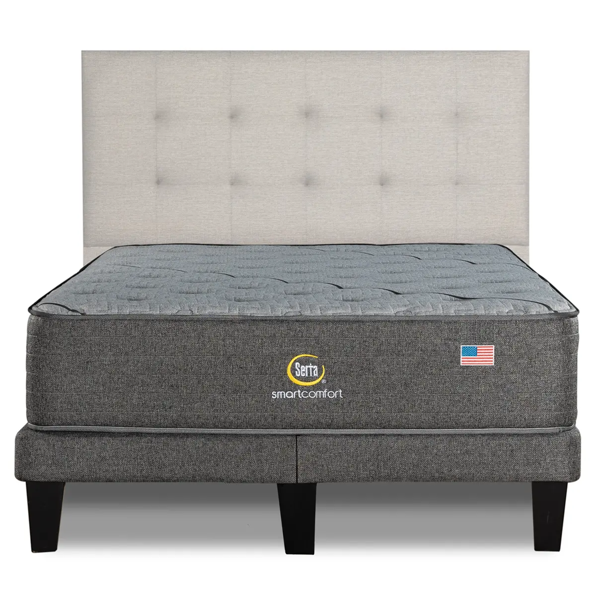 CAMA EUROPEA SERTA SMARTCOMFORT KING + RESPALDO TIGNES ARENA - 2