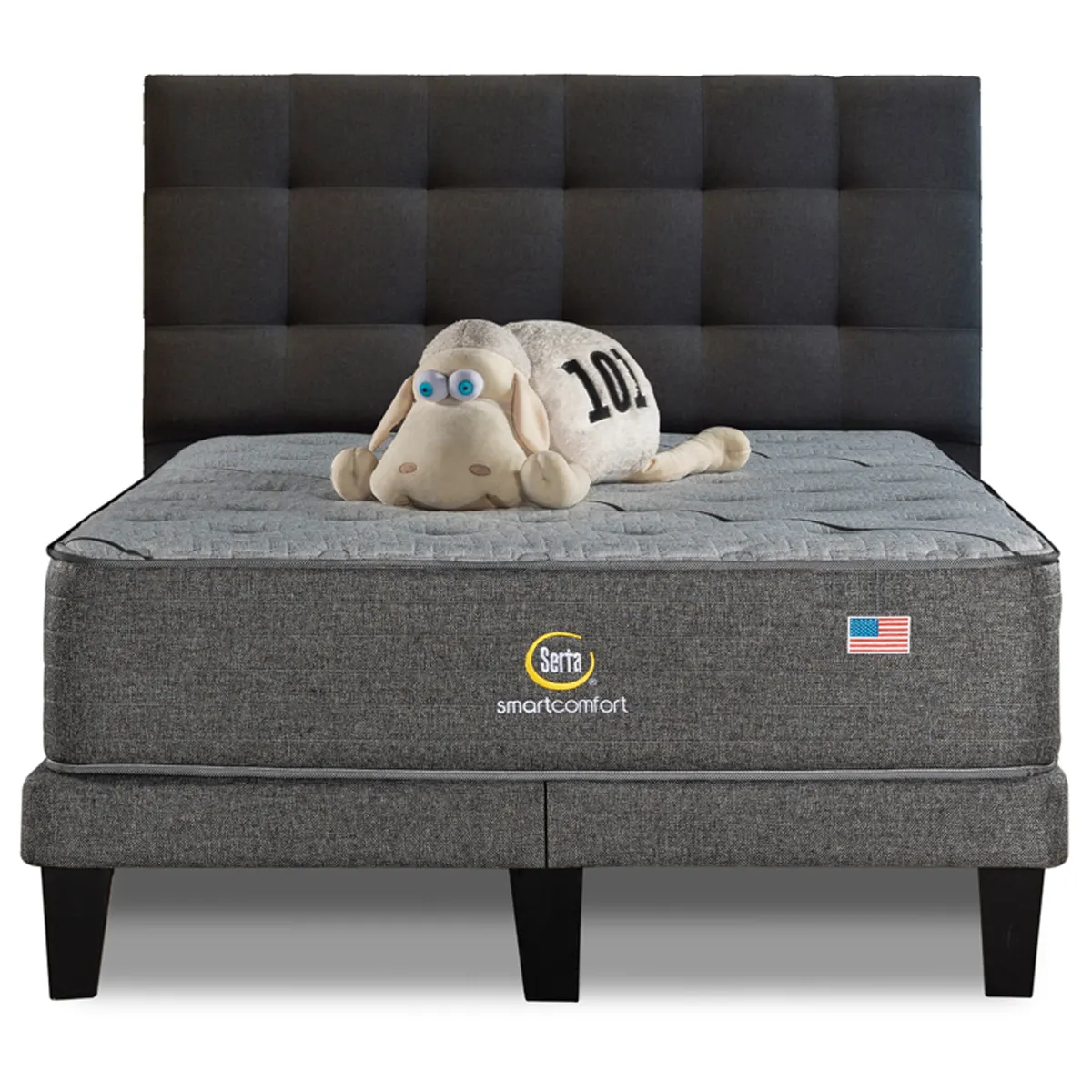 CAMA EUROPEA SERTA SMARTCOMFORT KING + RESPALDO TIGNES MARENGO - 1