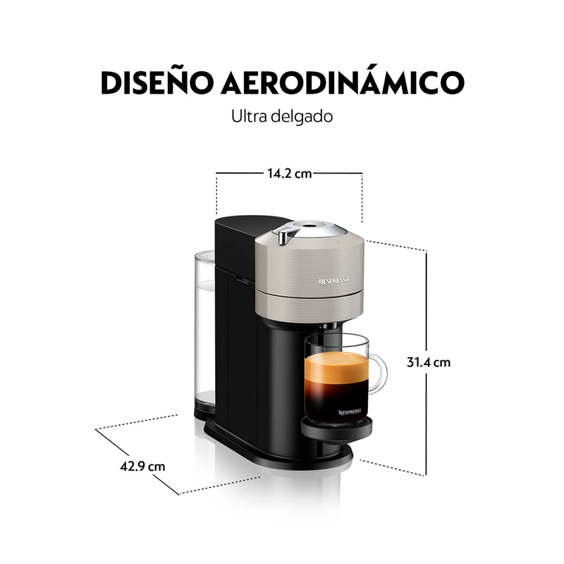 CAFETERA NESPRESSO CÁPSULA VERTUO NEXT GRIS CLARO - 6