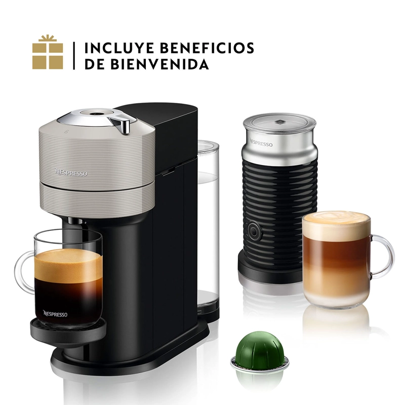 CAFETERA NESPRESSO CÁPSULA VERTUO NEXT GRIS CLARO + ESPUMADOR DE LECHE AEROCCINO 3 - 2