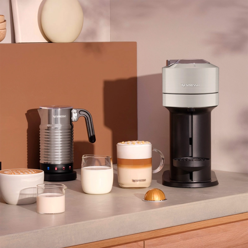 CAFETERA NESPRESSO CÁPSULA VERTUO NEXT GRIS CLARO + ESPUMADOR DE LECHE AEROCCINO 3 - 6