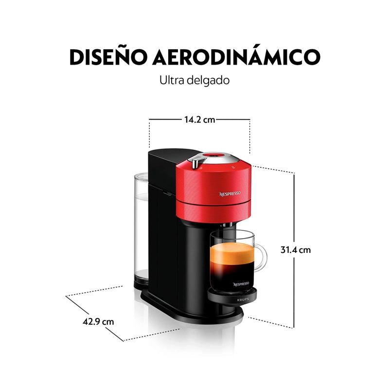 CAFETERA NESPRESSO CÁPSULA VERTUO NEXT ROJO - 6