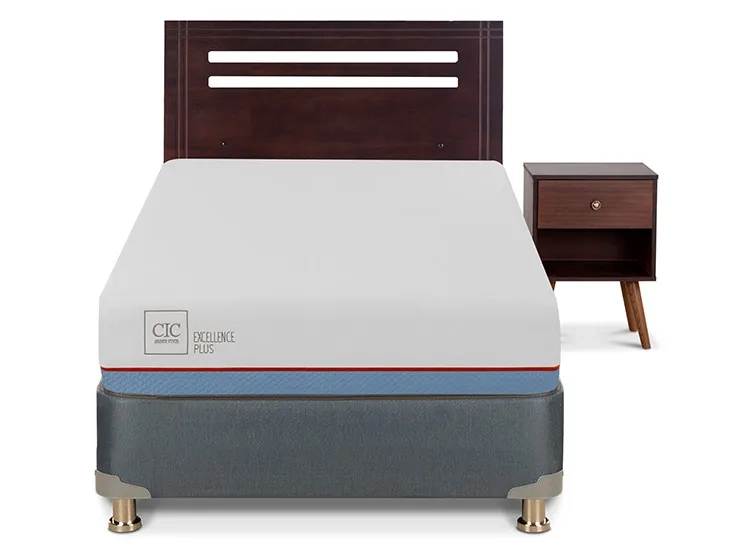 JUEGO DE DORMITORIO CIC CAMA BOX AMERICANO EXCELLENCE PLUS 1.5 PLAZAS + SET NEW MUNICH - 1