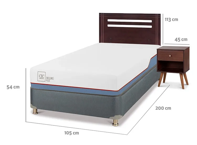 JUEGO DE DORMITORIO CIC CAMA BOX AMERICANO EXCELLENCE PLUS 1.5 PLAZAS + SET NEW MUNICH - 3