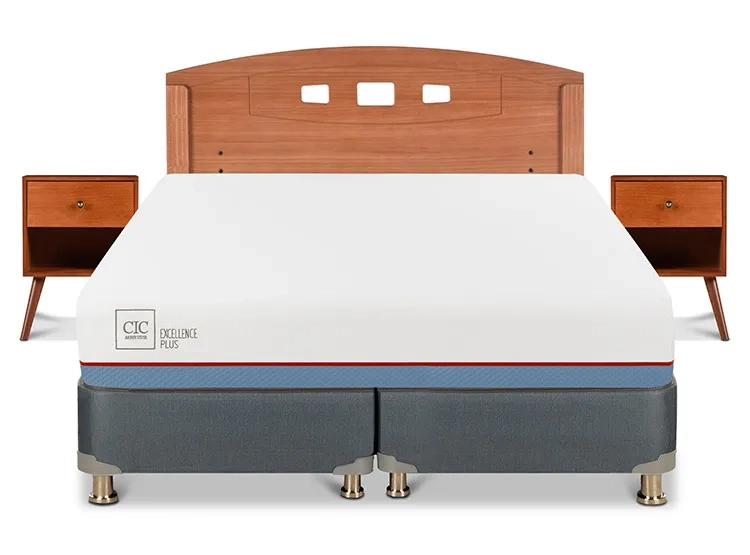 JUEGO DE DORMITORIO CIC CAMA BOX AMERICANO EXCELLENCE PLUS BD 2 PLAZAS + SET NEW GALES - 1