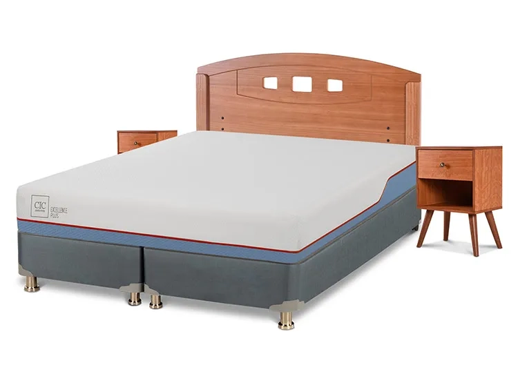 JUEGO DE DORMITORIO CIC CAMA BOX AMERICANO EXCELLENCE PLUS BD 2 PLAZAS + SET NEW GALES - 2