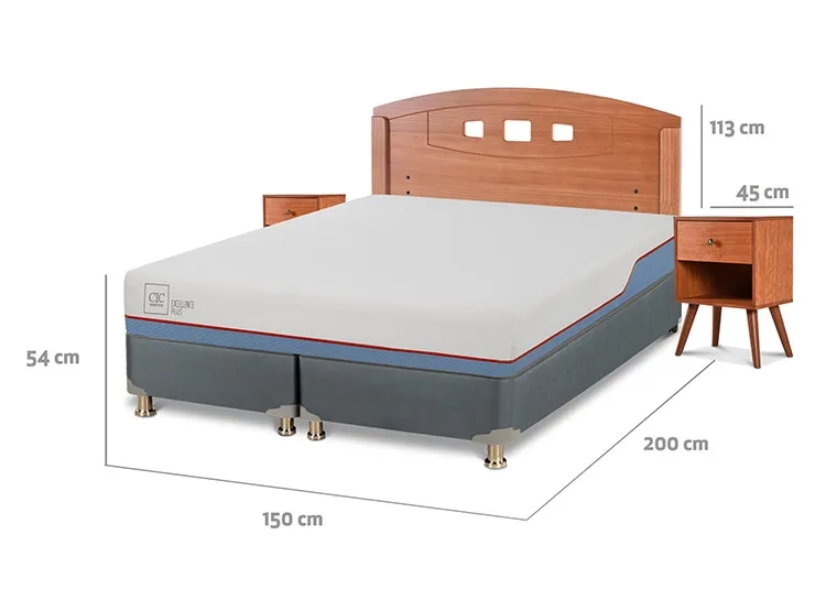 JUEGO DE DORMITORIO CIC CAMA BOX AMERICANO EXCELLENCE PLUS BD 2 PLAZAS + SET NEW GALES - 3