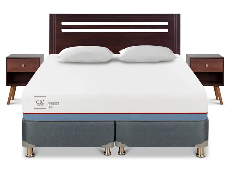 JUEGO DE DORMITORIO CIC CAMA BOX AMERICANO EXCELLENCE PLUS BD 2 PLAZAS + SET NEW MUNICH - 1