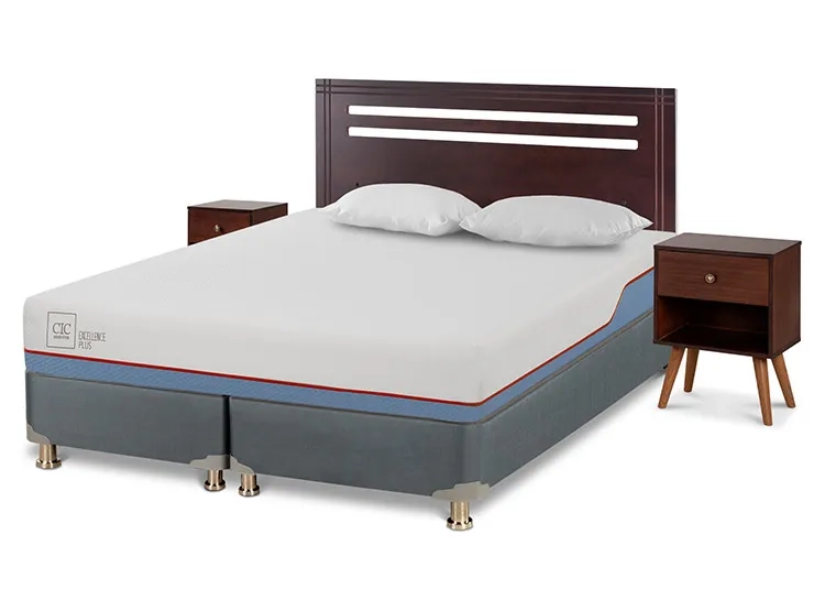 JUEGO DE DORMITORIO CIC CAMA BOX AMERICANO EXCELLENCE PLUS BD 2 PLAZAS + SET NEW MUNICH - 2