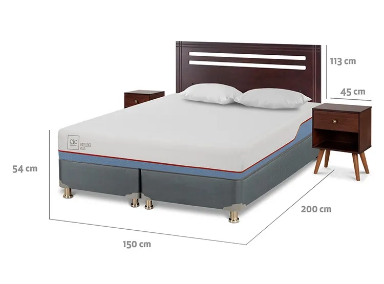 JUEGO DE DORMITORIO CIC CAMA BOX AMERICANO EXCELLENCE PLUS BD 2 PLAZAS + SET NEW MUNICH - 3