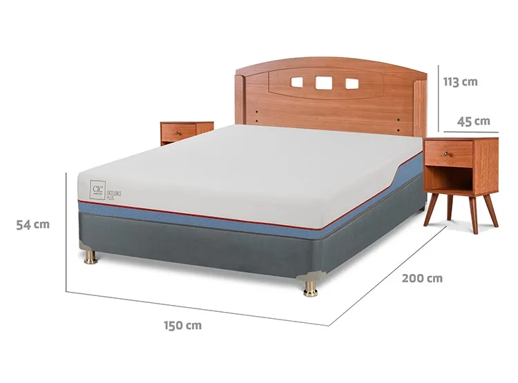 JUEGO DE DORMITORIO CIC CAMA BOX AMERICANO EXCELLENCE PLUS BN 2 PLAZAS + SET NEW GALES - 3