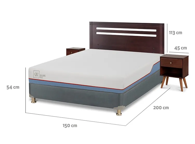 JUEGO DE DORMITORIO CIC CAMA BOX AMERICANO EXCELLENCE PLUS BN 2 PLAZAS + SET NEW MUNICH - 3