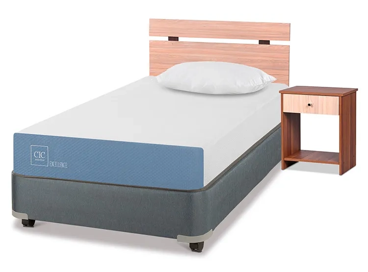 JUEGO DE DORMITORIO CIC CAMA BOX AMERICANO EXCELLENCE 1.5 PLAZAS + SET OLMO + ALMOHADAS - 2