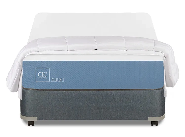 JUEGO DE DORMITORIO CIC CAMA BOX AMERICANO EXCELLENCE 1.5 PLAZAS + PLUMON - 1