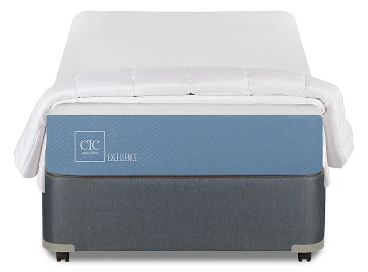 JUEGO DE DORMITORIO CIC CAMA BOX AMERICANO EXCELLENCE 1 PLAZA + PLUMON - 1