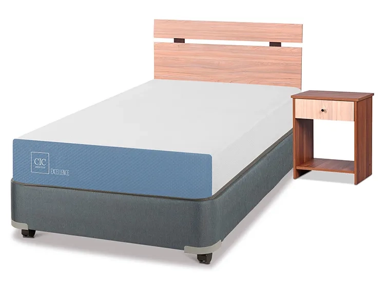 JUEGO DE DORMITORIO CIC CAMA BOX AMERICANO EXCELLENCE 1 PLAZA + SET OLMO - 2