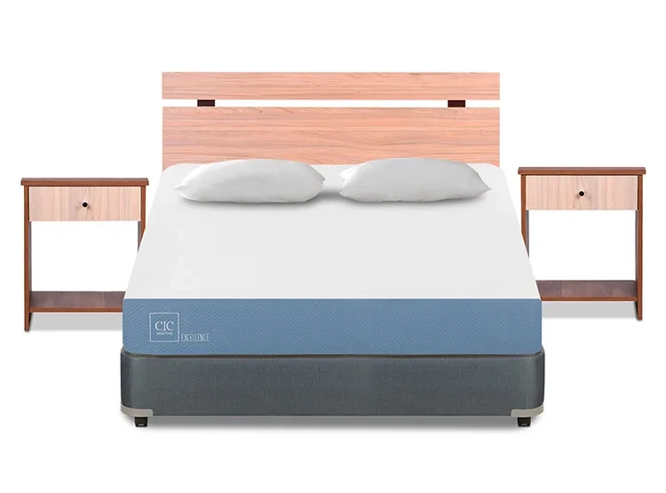 JUEGO DE DORMITORIO CIC CAMA BOX AMERICANO EXCELLENCE OLMO FULL + ALMOHADAS - 1