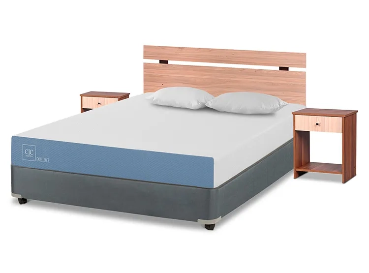 JUEGO DE DORMITORIO CIC CAMA BOX AMERICANO EXCELLENCE OLMO FULL + ALMOHADAS - 2