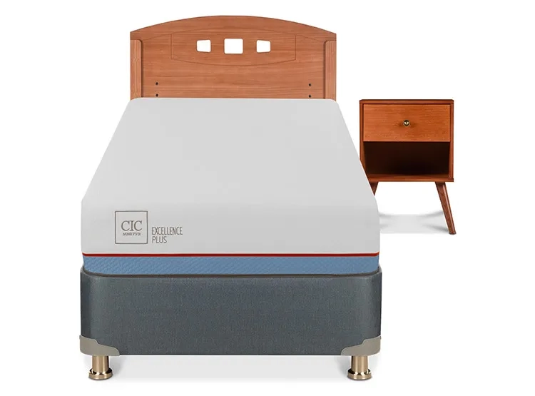 JUEGO DE DORMITORIO CIC CAMA BOX AMERICANO EXCELLENCE PLUS 1 PLAZA + SET NEW GALES - 1