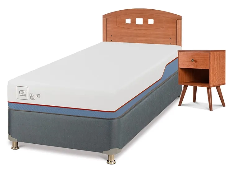 JUEGO DE DORMITORIO CIC CAMA BOX AMERICANO EXCELLENCE PLUS 1 PLAZA + SET NEW GALES - 2
