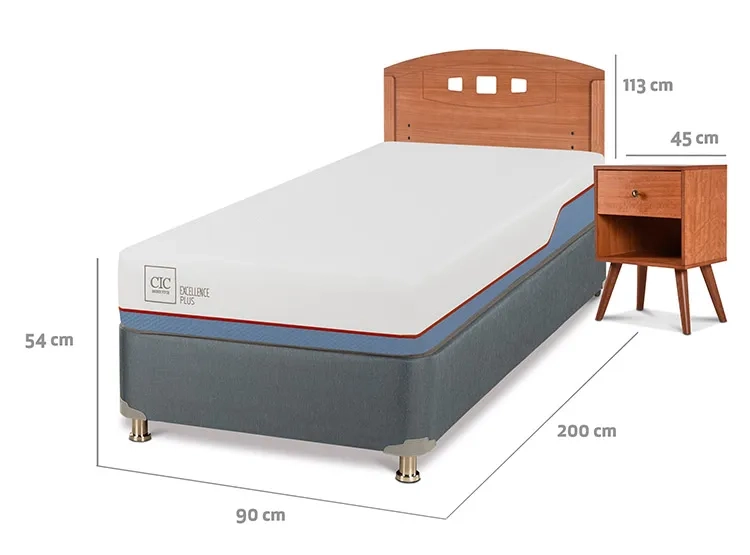 JUEGO DE DORMITORIO CIC CAMA BOX AMERICANO EXCELLENCE PLUS 1 PLAZA + SET NEW GALES - 3
