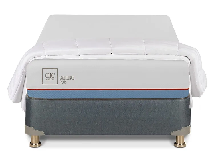 JUEGO DE DORMITORIO CIC CAMA BOX AMERICANO EXCELLENCE PLUS 1.5 PLAZAS + PLUMON - 1