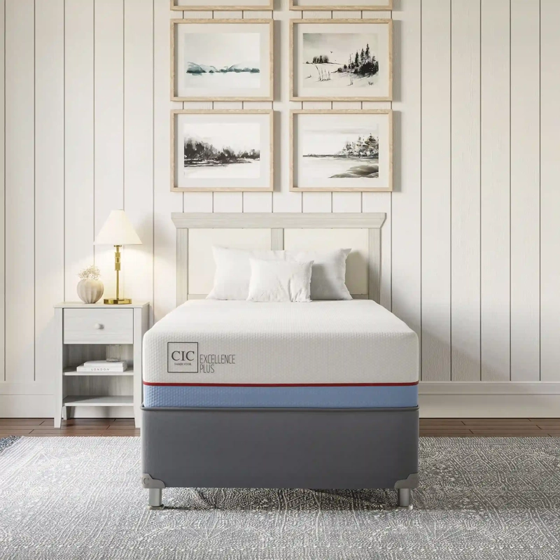 JUEGO DE DORMITORIO CIC CAMA BOX AMERICANO EXCELLENCE PLUS 1.5 PLAZAS + PLUMON - 10