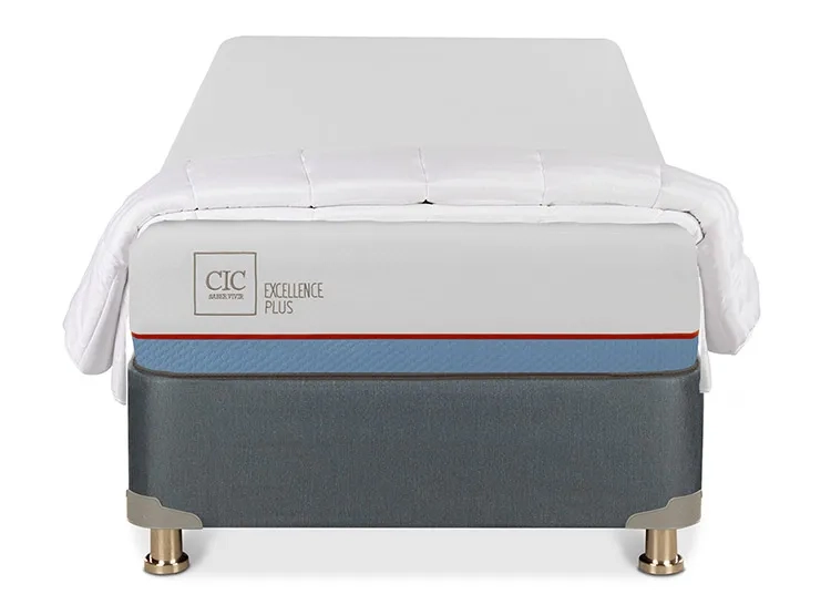 JUEGO DE DORMITORIO CIC CAMA BOX AMERICANO EXCELLENCE PLUS 1 PLAZA + PLUMON - 1