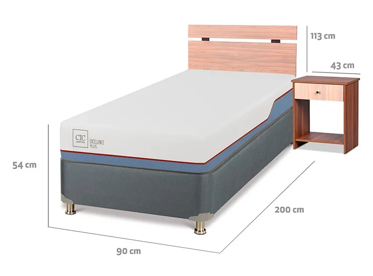 JUEGO DE DORMITORIO CIC CAMA BOX AMERICANO EXCELLENCE PLUS 1 PLAZA + SET OLMO - 3