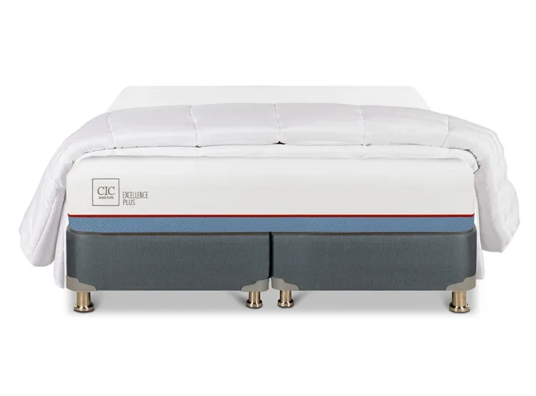 JUEGO DE DORMITORIO CIC CAMA BOX AMERICANO EXCELLENCE PLUS BD 2 PLAZAS + PLUMON - 1