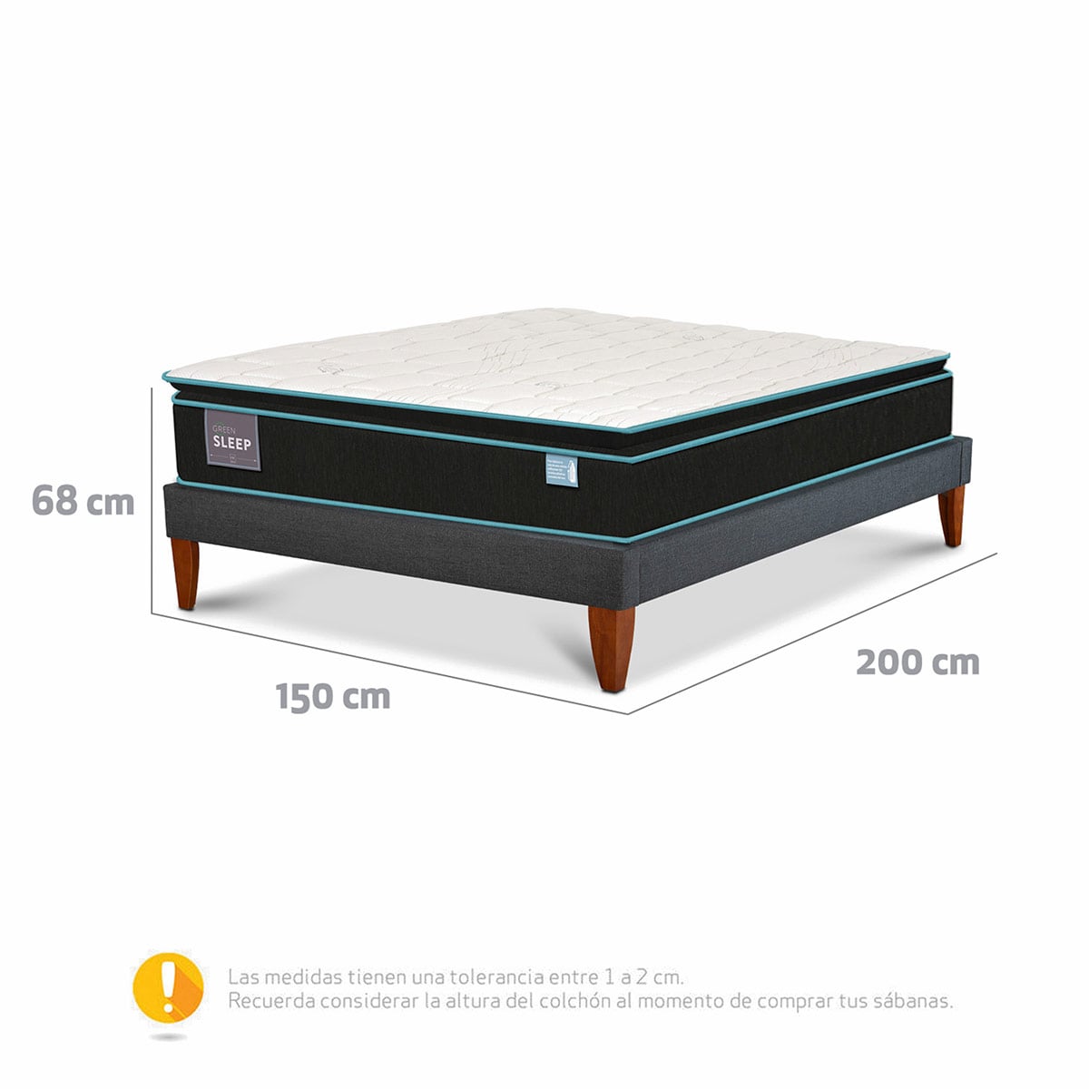 CAMA EUROPEA CIC GREEN SLEEP CURVE 2 PLAZAS - 11