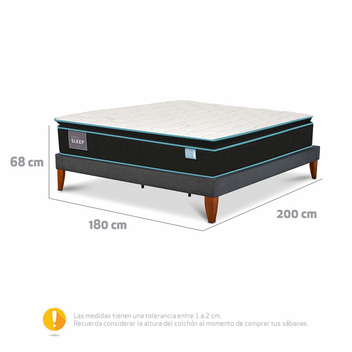 CAMA EUROPEA CIC CURVE GREEN SLEEP KING - 11