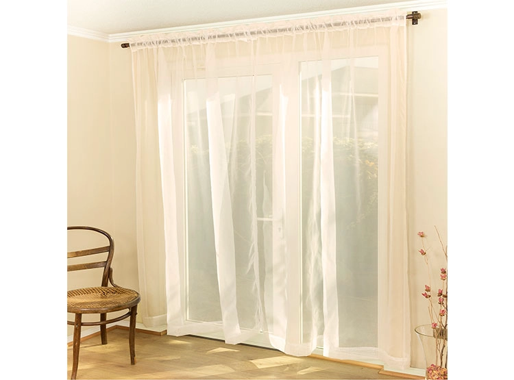 SET CORTINAS DORAL VELO LISO PASADOR CRUDO - 1