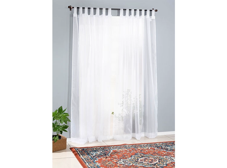 SET CORTINAS DORAL VELO LISO PRESILLA CRUDO - 1