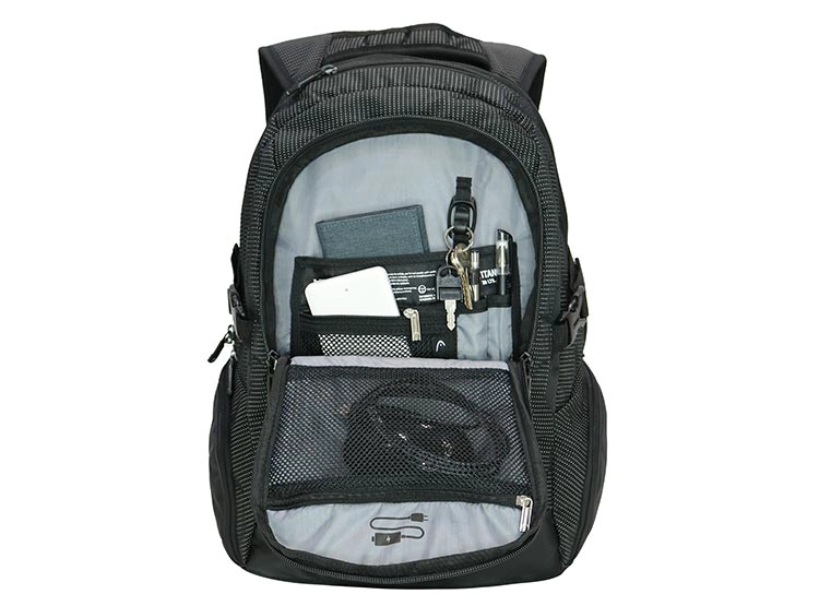 MOCHILA HEAD TITAN USB TWIN TONE NEGRO - 8