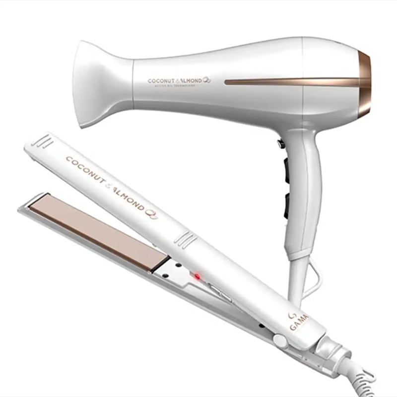 COMBO SECADOR DE PELO GAMA COCONUT ALMOND + ALISADOR 2300 W - 2