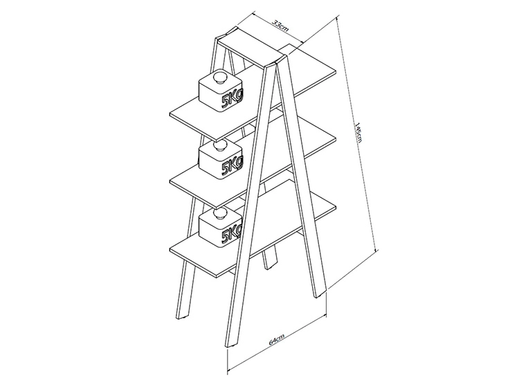 ESTANTE BE DESIGN URBAN 3 REPISAS - 2