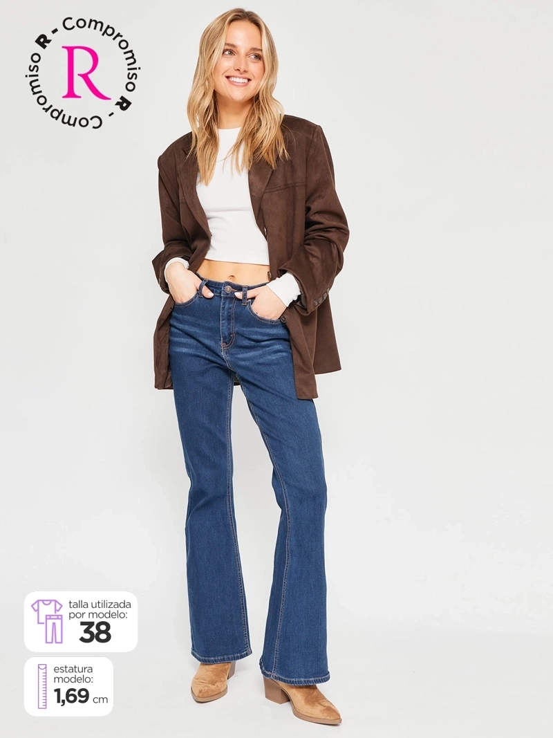 JEANS MUJER INDEX ALGODÓN FLARE BÁSICO - 1