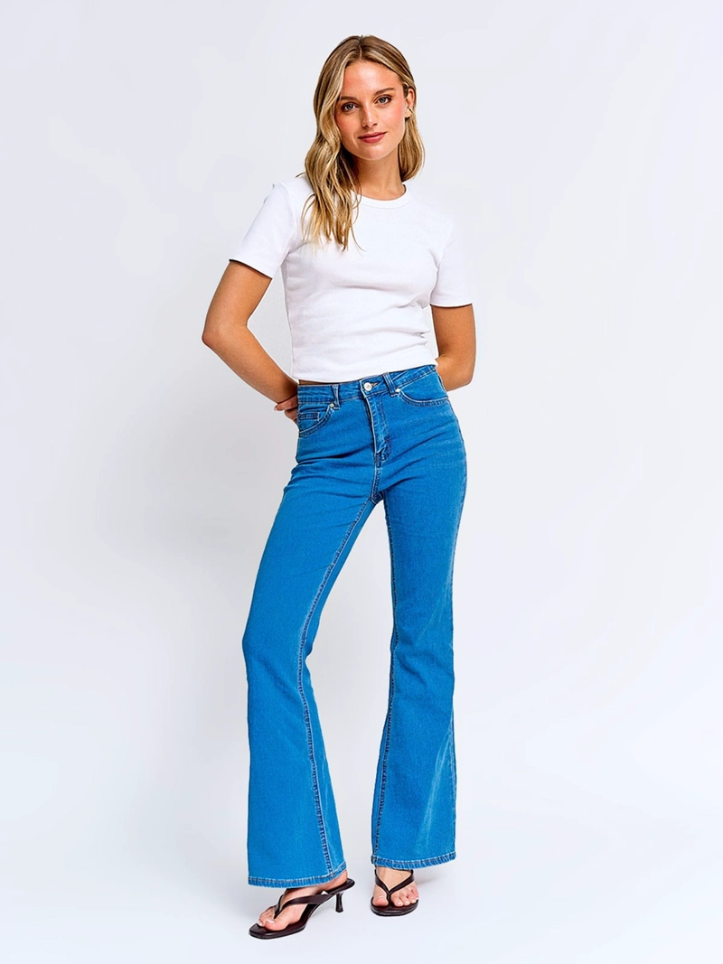 JEANS MUJER INDEX ALGODÓN FLARE BÁSICO - 2