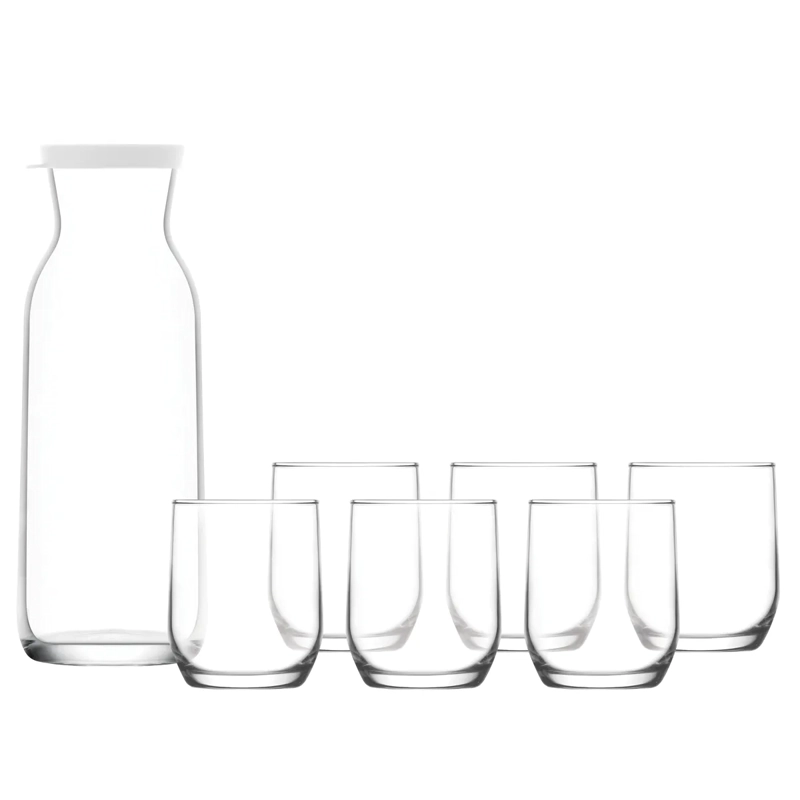 JARRA RIPLEY HOME VIDRIO + VASOS - 1