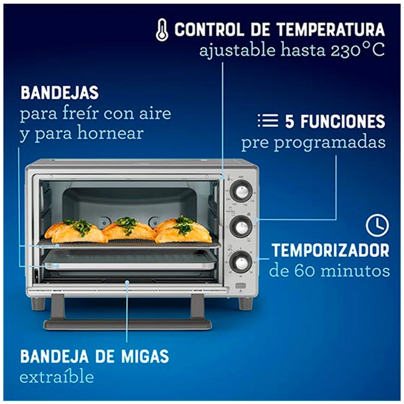 HORNO CON FREIDORA DE AIRE OSTER TSSTTVLS25 25 LITROS - 8