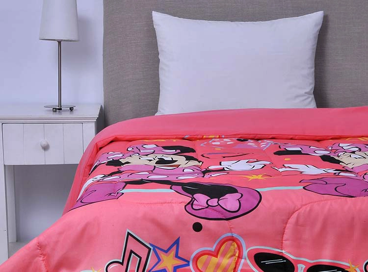 PLUMÓN MASHINI DISNEY MINNIE SWEETY 1.5 PLAZAS ROSADO ESTAMPADO - 1