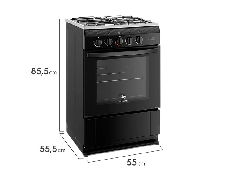 COCINA A GAS MADEMSA MV120 T 4 PLATOS NEGRO - 2