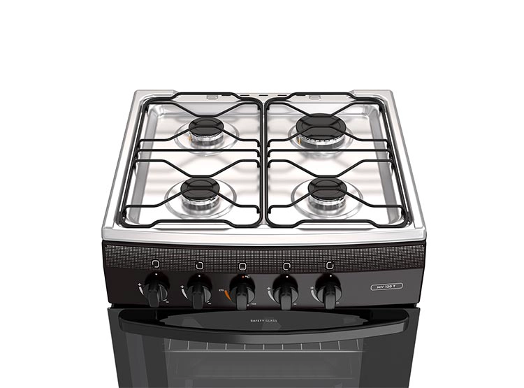 COCINA A GAS MADEMSA MV120 T 4 PLATOS NEGRO - 3