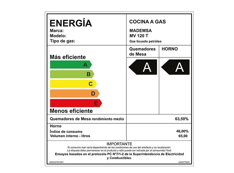 COCINA A GAS MADEMSA MV120 T 4 PLATOS NEGRO - 8