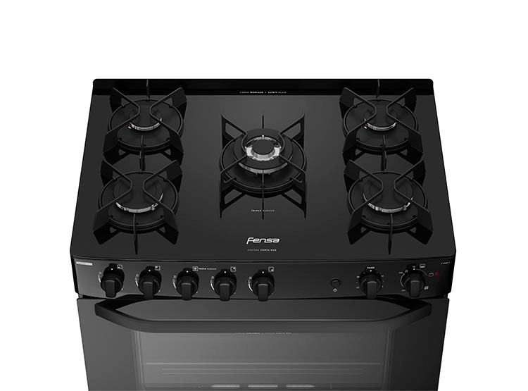 COCINA A GAS FENSA F6500 T 5 PLATOS GRILL NEGRO - 4