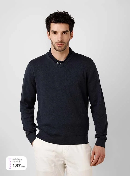 SWEATER REGATTA BÁSICO CUELLO EN V - 1
